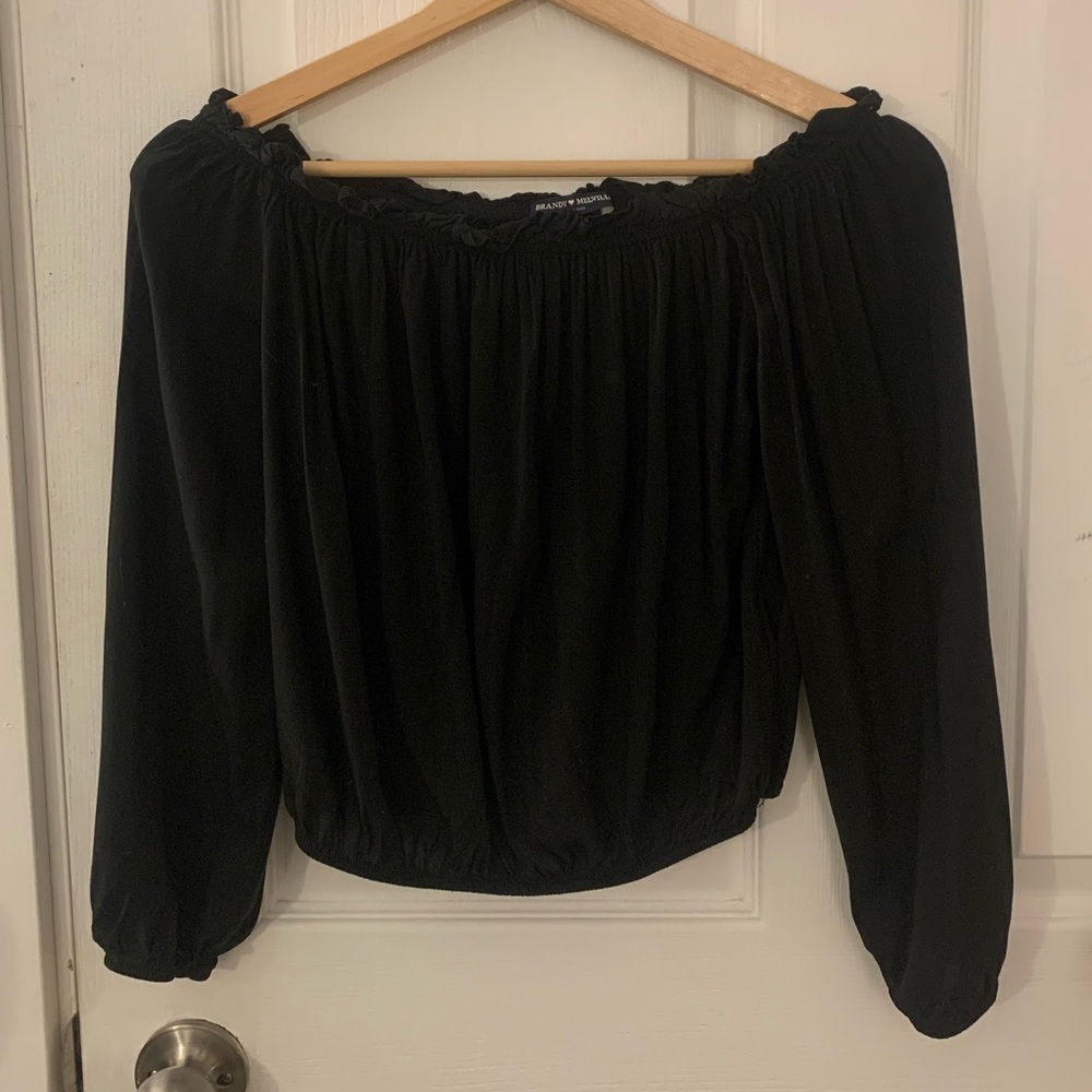 Brandy Melville Off The Shoulder Long Sleeve Blouse